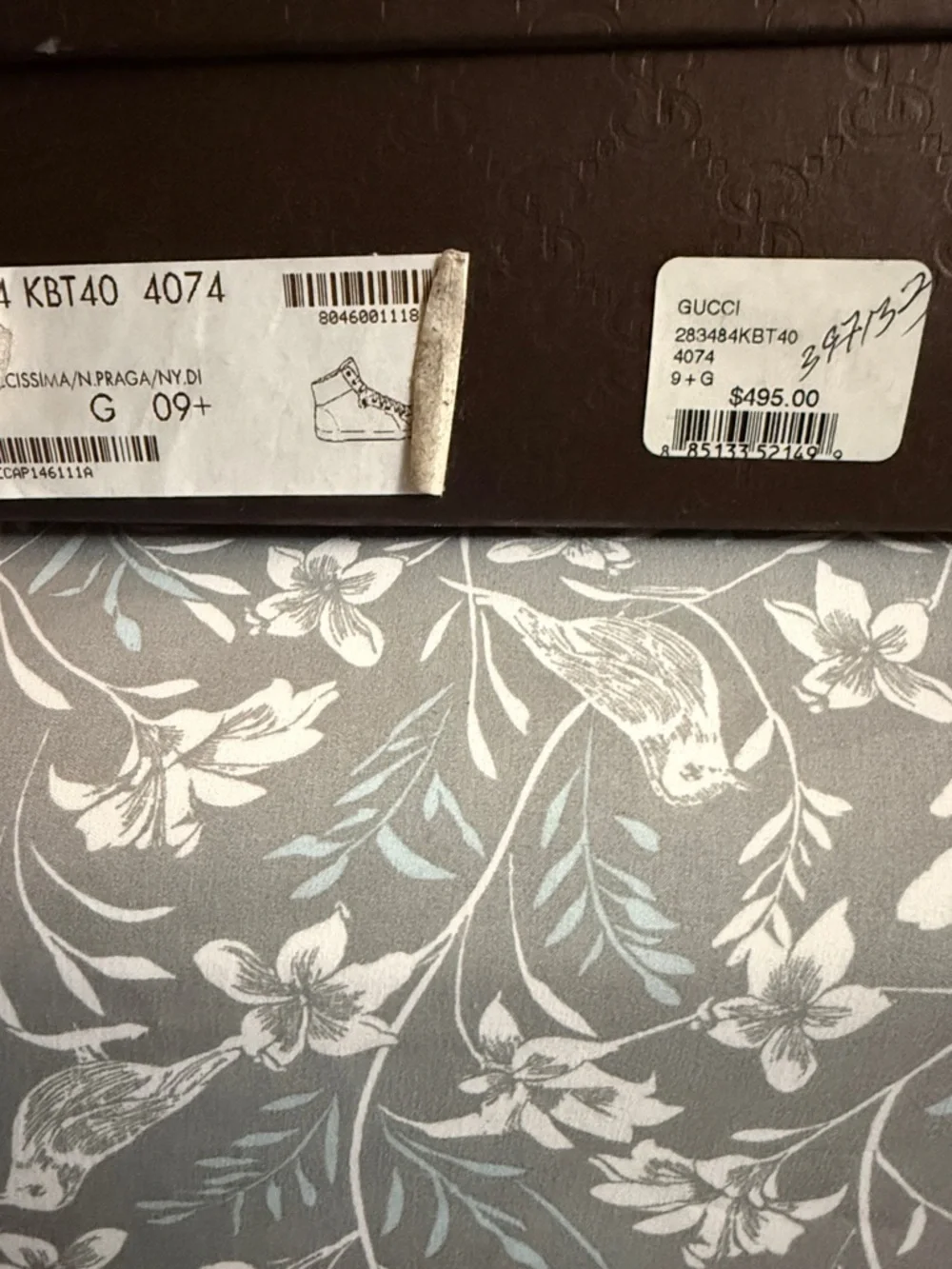 Gucci Brown GG Canvas High-Top Sneakers with Leather Trim - Picture 2 of 6